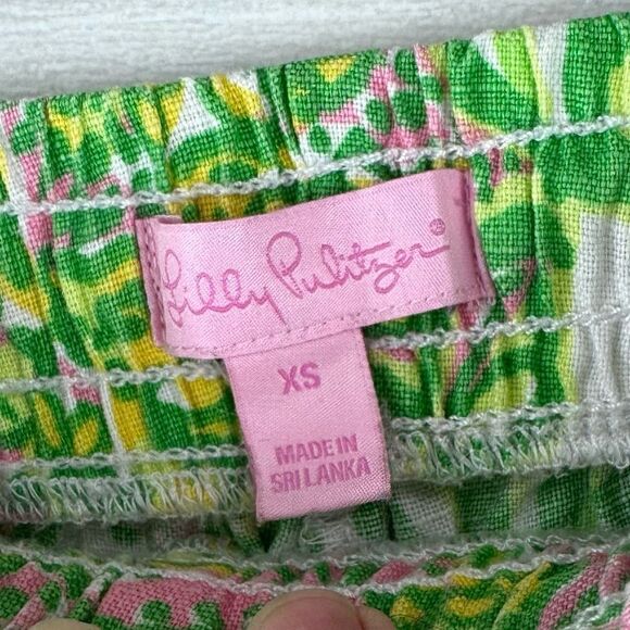 Lilly Pulitzer Pull On Tassel Seeking Pink Elep Linen Shorts - Picture 4 of 5